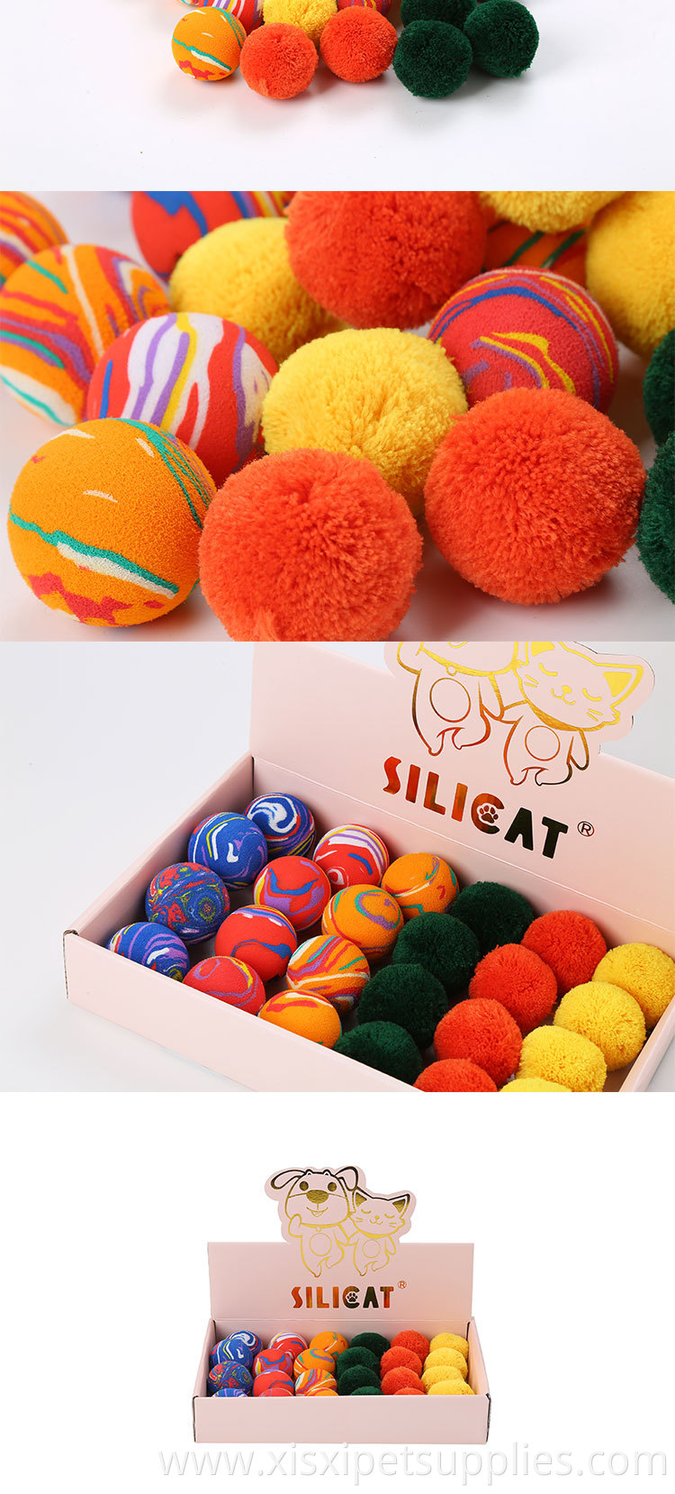 cat soft ball EVA ball for pet 24pcs per tray cat toy pack